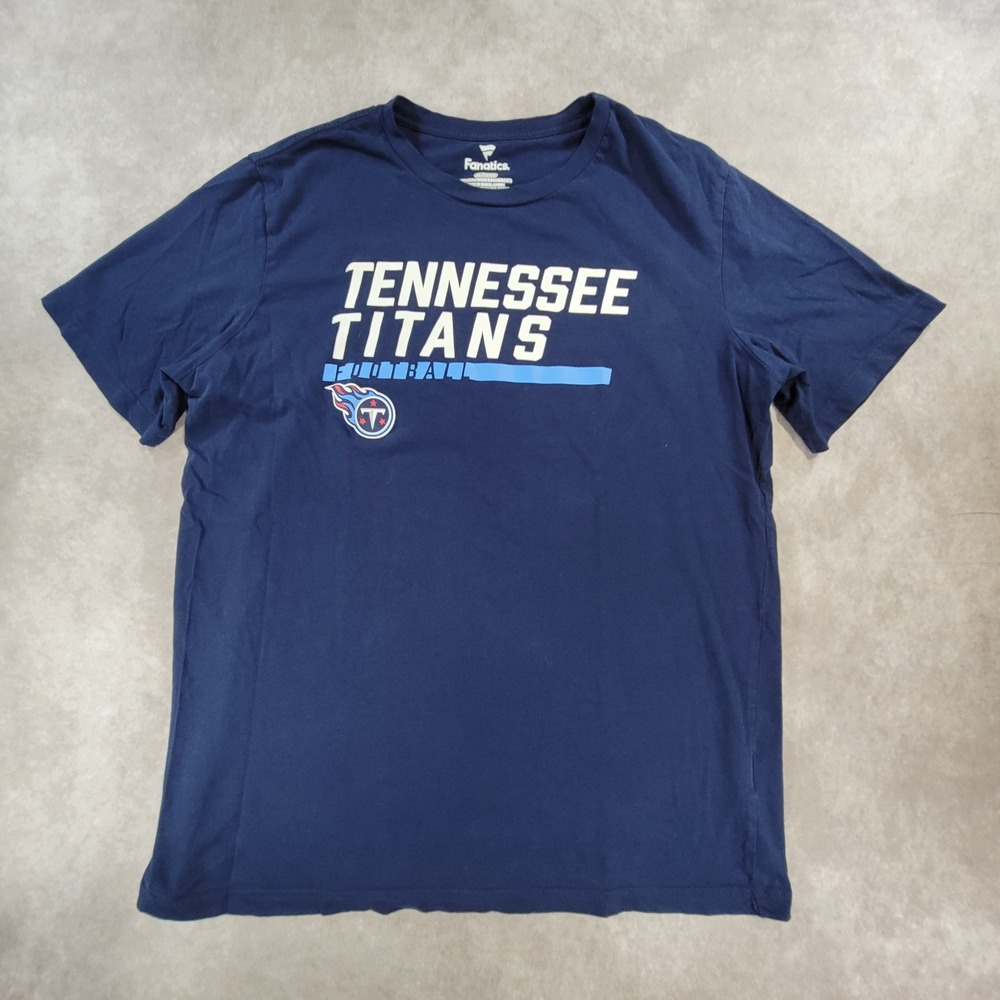 Fanatics Tennessee Titans NFL Football T-Shirt Mens XL Navy Blue Short Sleeve